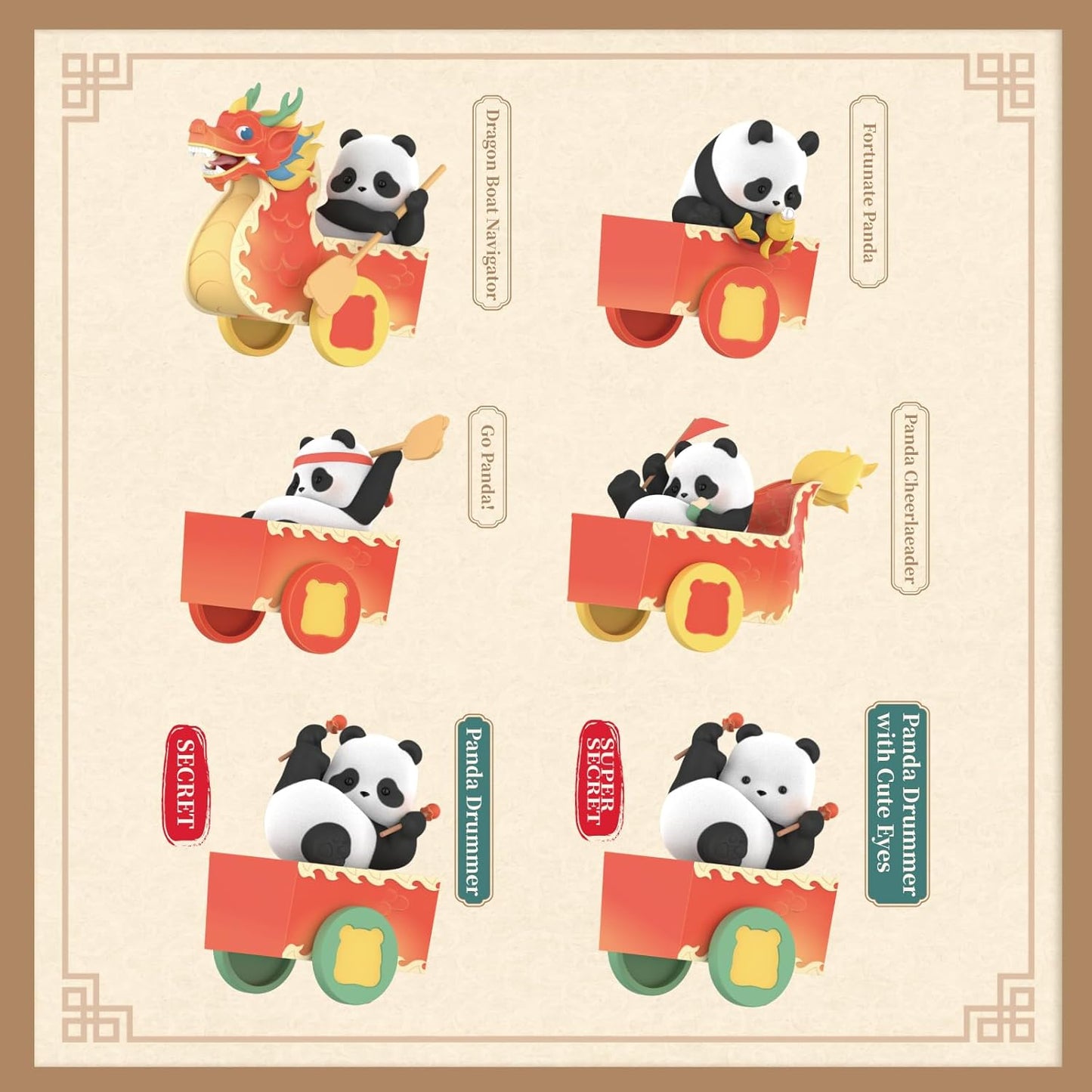 Panda Roll Dragon Boat Racing Blind-Box Figure