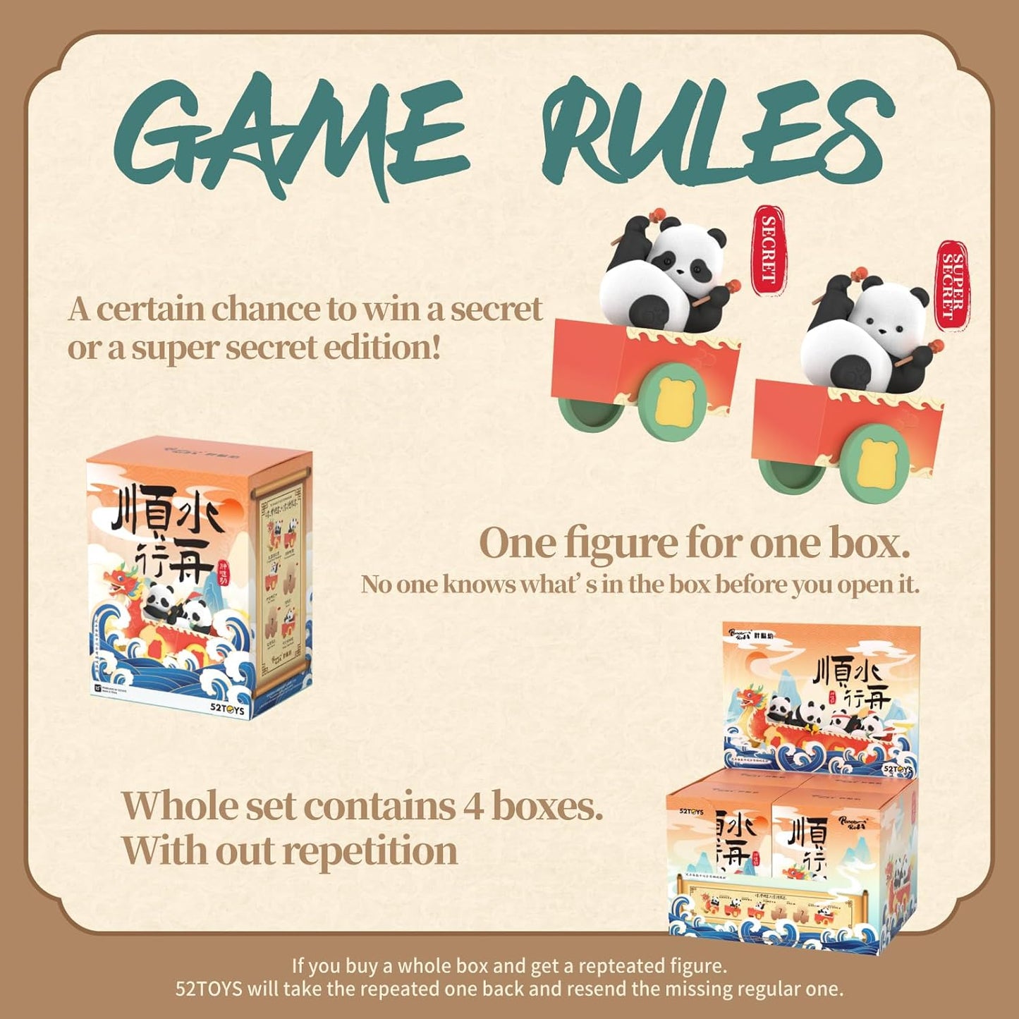 Panda Roll Dragon Boat Racing Blind-Box Figure