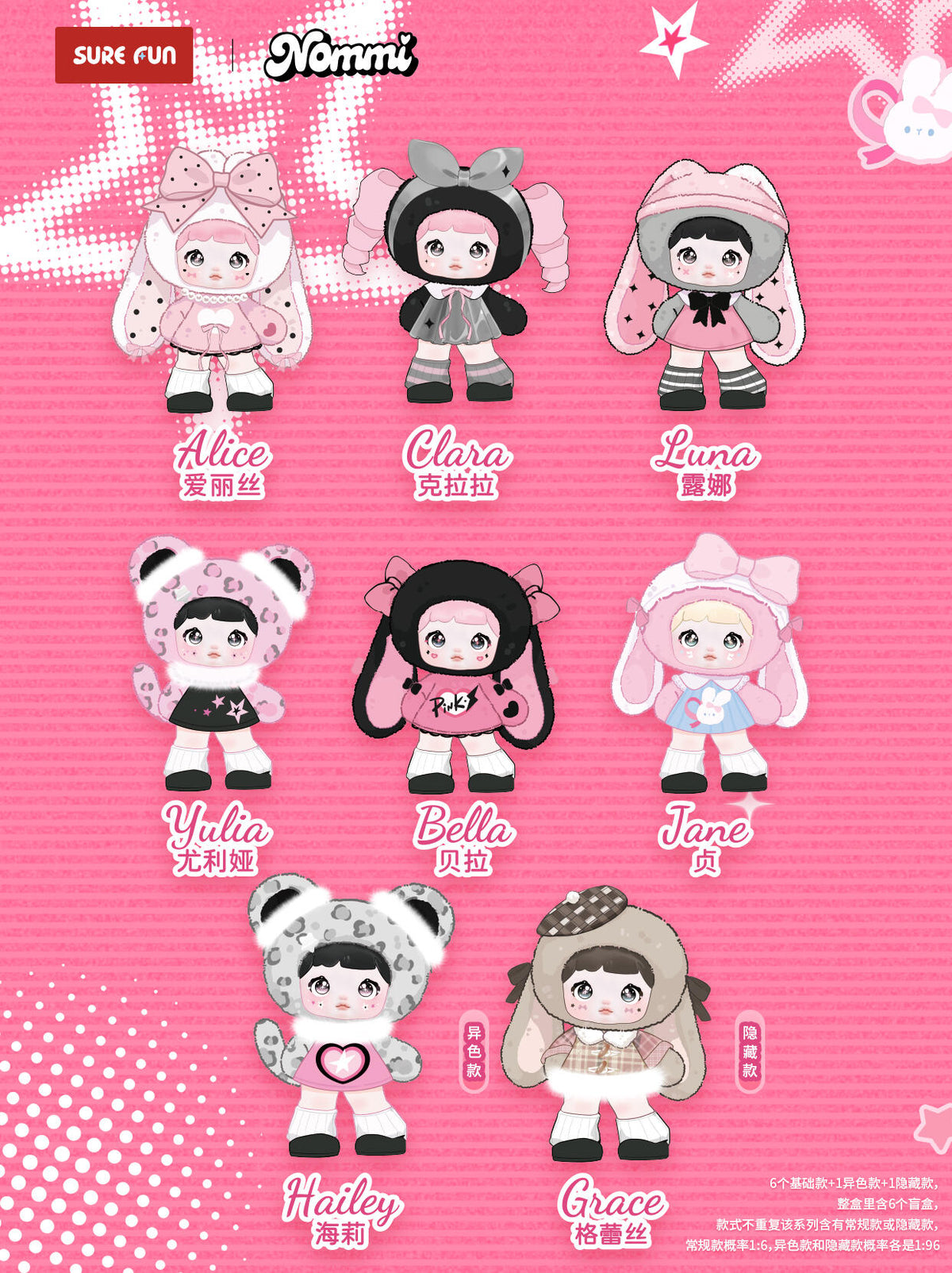 Nommi Pinky Energy Series Plush Doll Blind Box