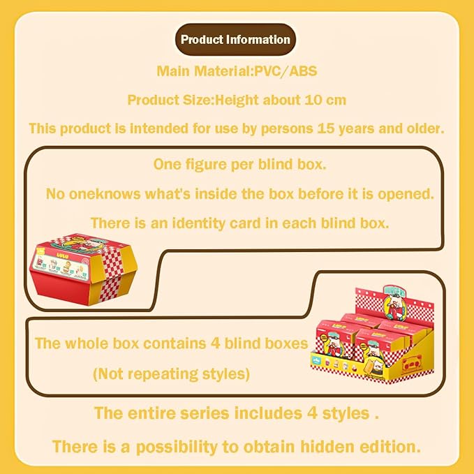 LULU The PIGGY Burgers Series Blind Box Action Figures Mystery Box