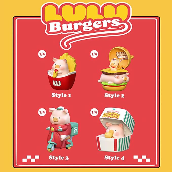LULU The PIGGY Burgers Series Blind Box Action Figures Mystery Box