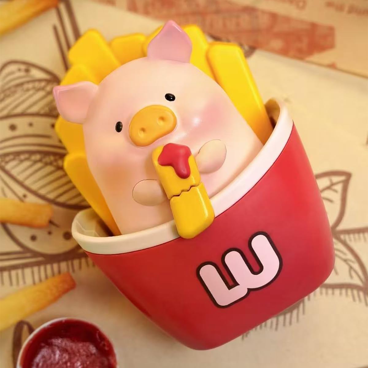 LULU The PIGGY Burgers Series Blind Box Action Figures Mystery Box