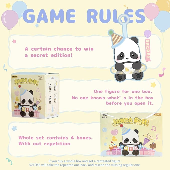 Panda Roll Party Plush Series Blind Box Stuffed Animal Plush Toy with Soft and Adorable Design