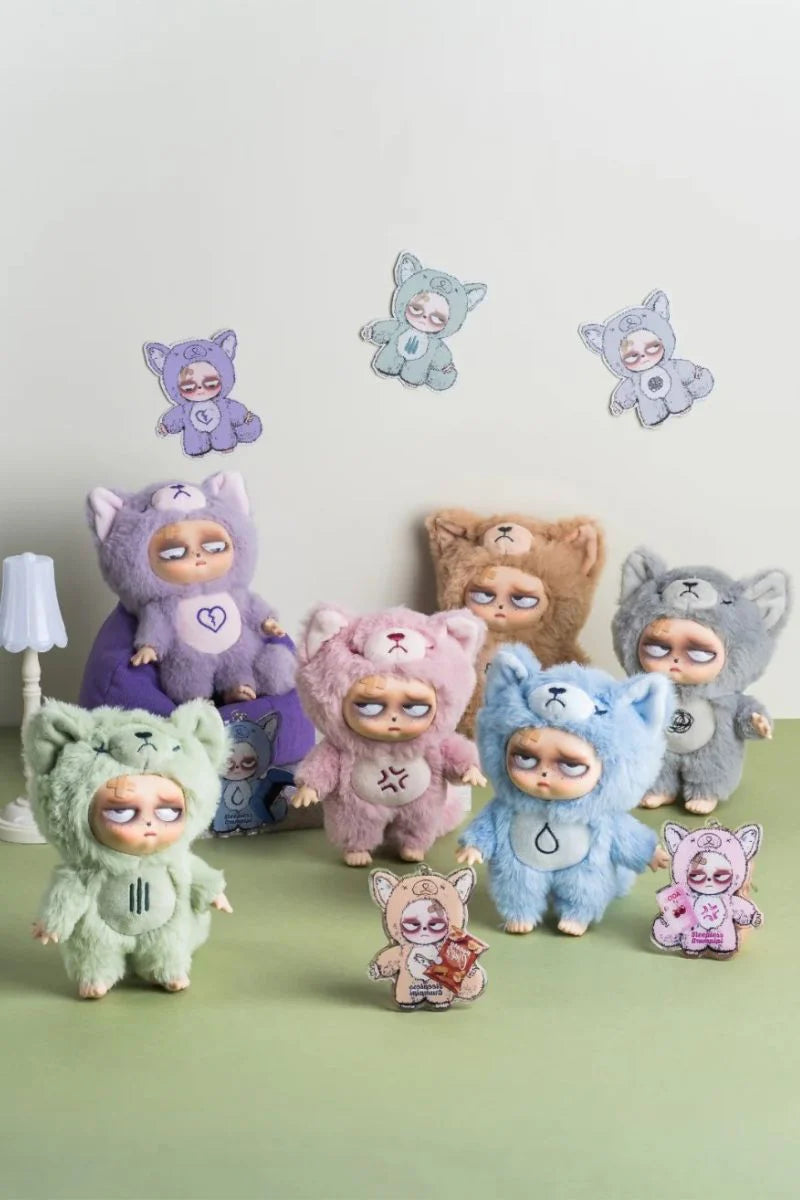 Sleepless Grumpipi blind box plush keychain collectible toy