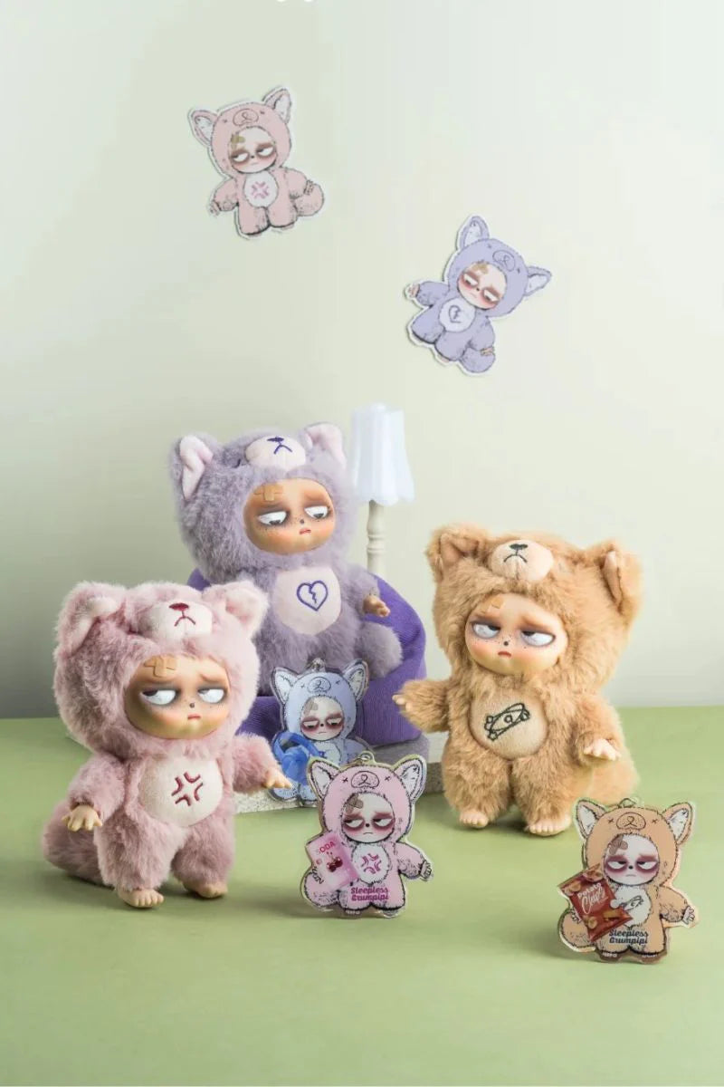 Sleepless Grumpipi blind box plush keychain collectible toy