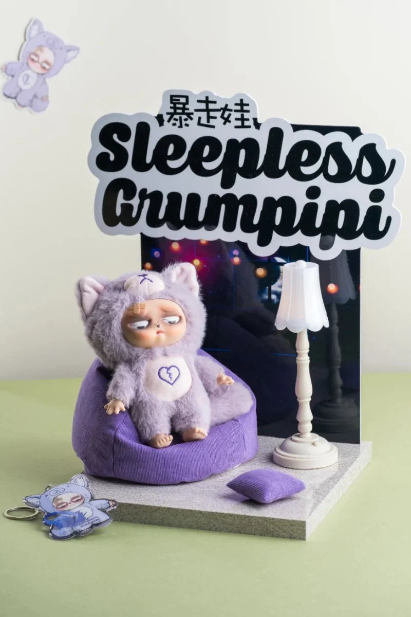 Sleepless Grumpipi blind box plush keychain collectible toy